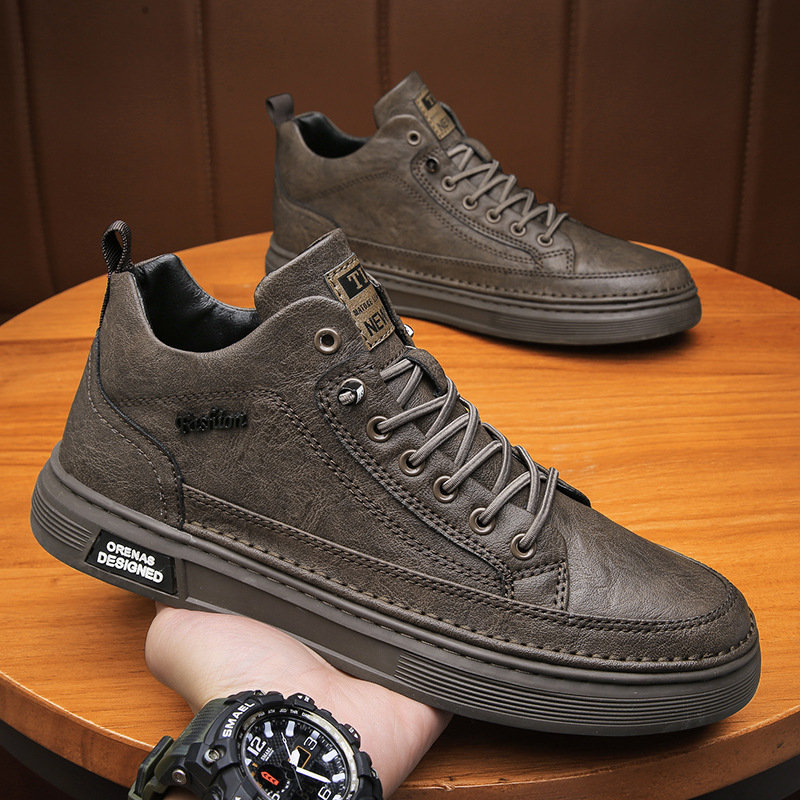 Vīriešu Martin zābaki ziemai — augsti, ūdensdroši, PU augšdaļa, EVA zolīte, vidējā zābaku augstums, plakana papēža