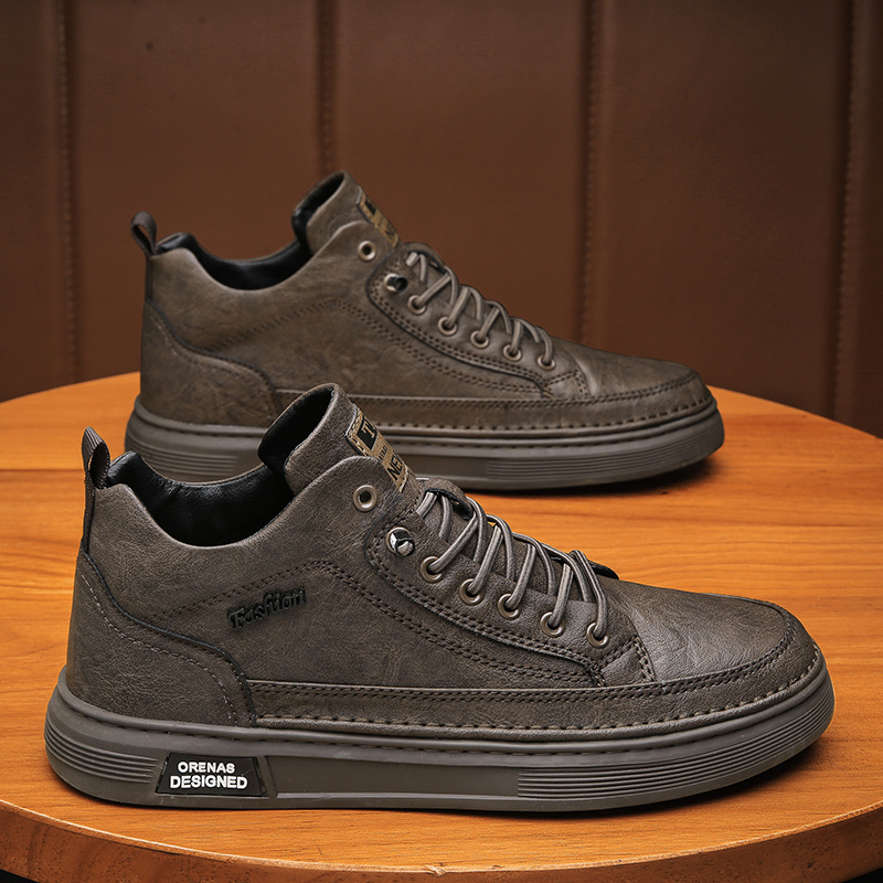 Vīriešu Martin zābaki ziemai — augsti, ūdensdroši, PU augšdaļa, EVA zolīte, vidējā zābaku augstums, plakana papēža