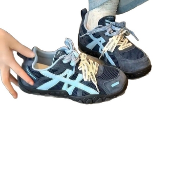 Ženske tenisice tip dad shoes s povećanjem visine, prozračne, PVC gornji dio, vezanje, PU potplat