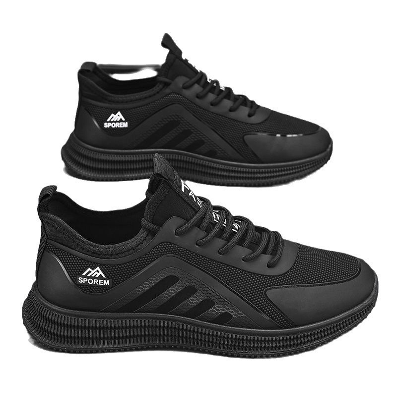 Muške lagane vodootporne anti-slip casual tenisice, PU gornji dio, prozračna mrežasta unutrašnjost, đon od injekcijski oblikovane plastike, vezanje, okrugli vrh