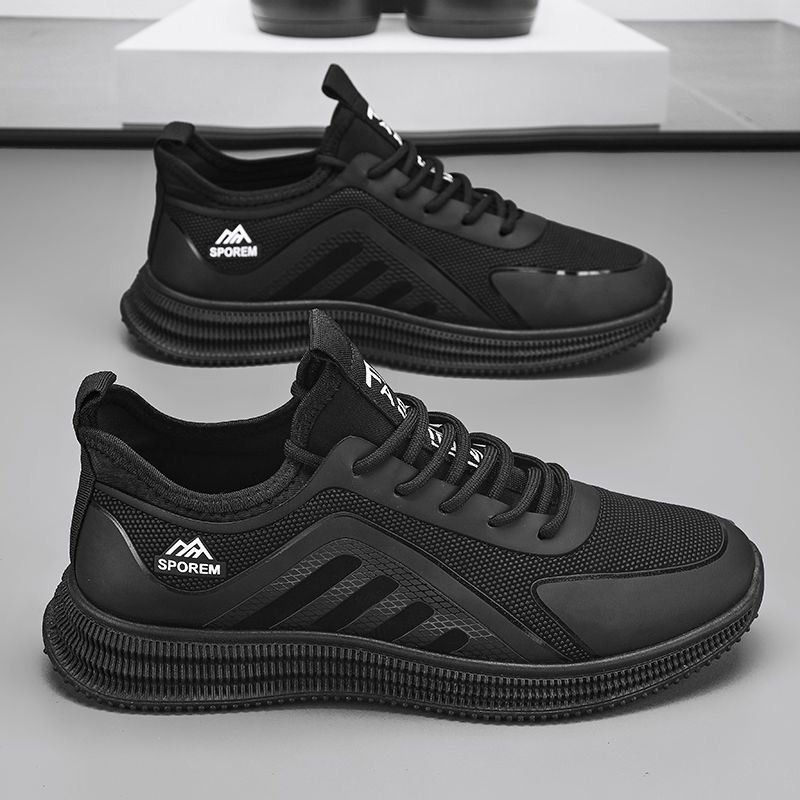 Muške lagane vodootporne anti-slip casual tenisice, PU gornji dio, prozračna mrežasta unutrašnjost, đon od injekcijski oblikovane plastike, vezanje, okrugli vrh
