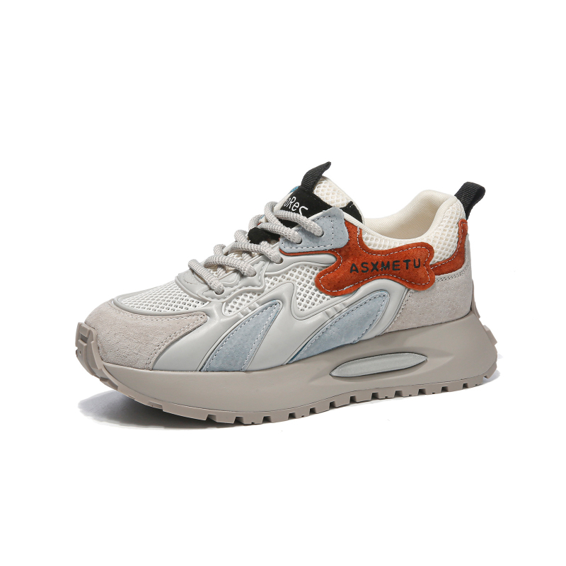 Ženske tenisice tipa Dad Shoes s visokom potplatom za povećanje visine, prozračni mrežasti gornji dio, prednje vezivanje, niski kroj