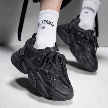 Dad Shoes – Korejski stil, debeli potplat, povećanje visine, prozračni gornji dio PU+mreža, gumeni potplat injekcijski oblikovan