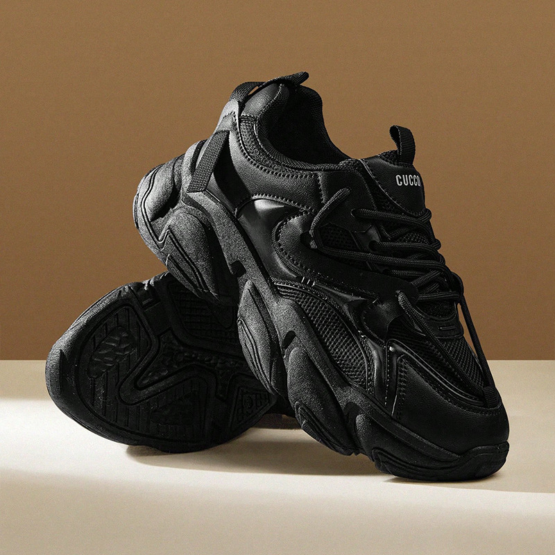 Dad Shoes – Korejski stil, debeli potplat, povećanje visine, prozračni gornji dio PU+mreža, gumeni potplat injekcijski oblikovan