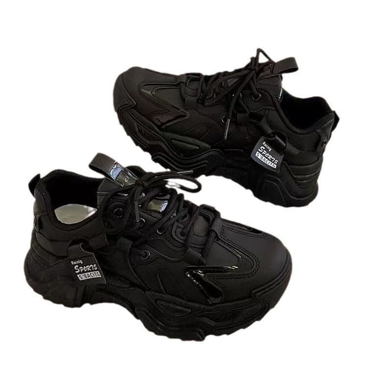 Platformske ženske tenisice, dad shoes, PU gornji dio, prozračnost, vezivanje, 3-5 cm visina pete