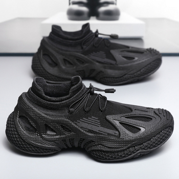 Muške tenisice u stilu dad shoes, gornji dio od platna, gumena potplat, debeli potplat, zatvaranje elastičnom trakom