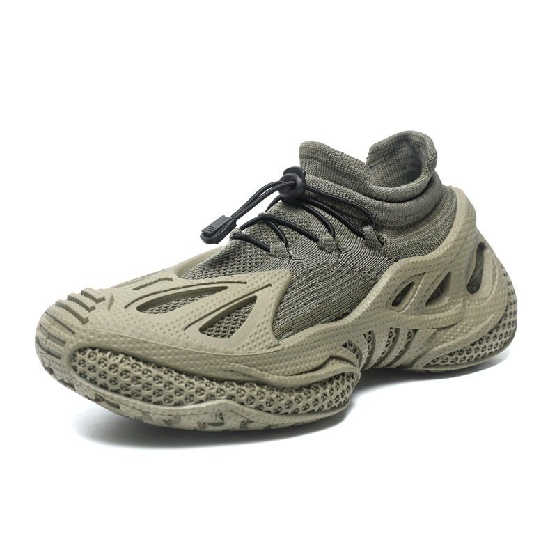 Muške tenisice u stilu dad shoes, gornji dio od platna, gumena potplat, debeli potplat, zatvaranje elastičnom trakom