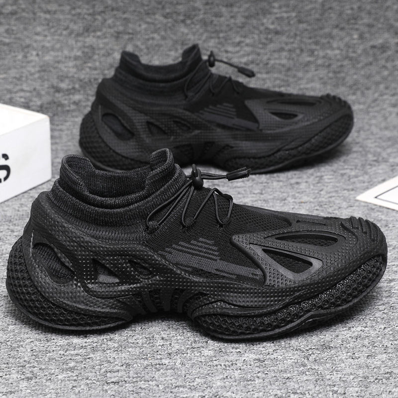 Muške tenisice u stilu dad shoes, gornji dio od platna, gumena potplat, debeli potplat, zatvaranje elastičnom trakom