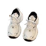 Ženske tenisice dad shoes - Casual tenisice s gornjim dijelom od mikrovlakna, niski kroj, platforma s debelim potplatom, vezanje šnurama, gumena potplata