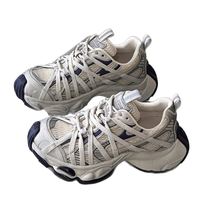 Ženske tenisice u europskom stilu s mrežastim gornjim dijelom, debelim potplatom, povećanje visine, prozračne