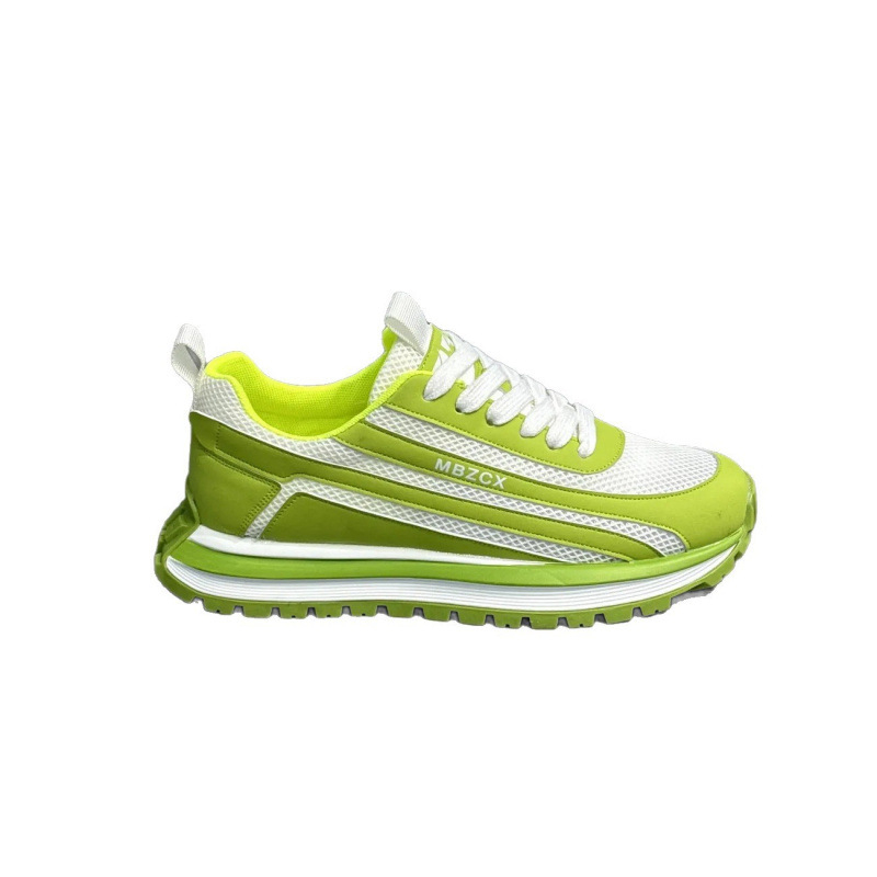 Pantofi sport bărbați cu talpă groasă, peste PU+plasă, talpă PVC, închidere cu șireturi, vârf rotund