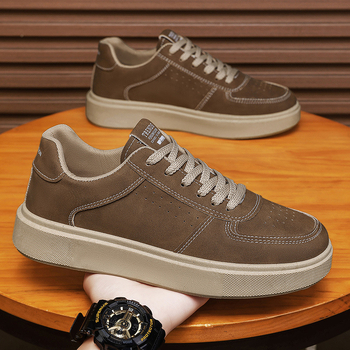 Pantofi sport casual pentru bărbați - respirabili, talpă groasă ce mărește înălțimea, partea superioară din piele sintetică, talpă din material compozit, branț textil