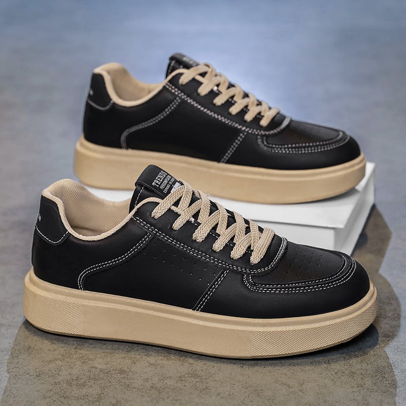 Pantofi sport casual pentru bărbați - respirabili, talpă groasă ce mărește înălțimea, partea superioară din piele sintetică, talpă din material compozit, branț textil