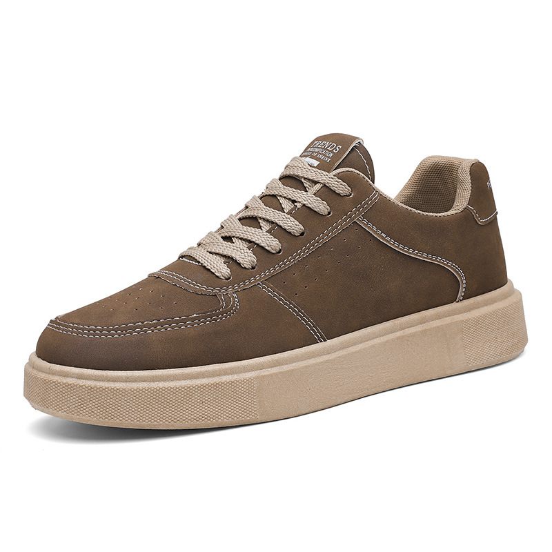 Pantofi sport casual pentru bărbați - respirabili, talpă groasă ce mărește înălțimea, partea superioară din piele sintetică, talpă din material compozit, branț textil