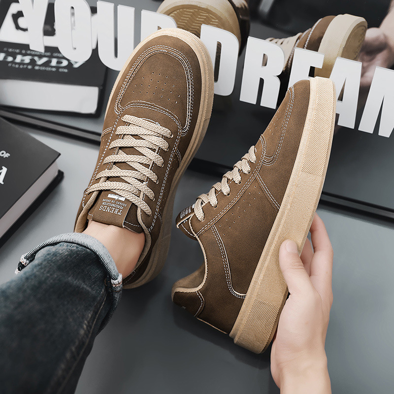 Pantofi sport casual pentru bărbați - respirabili, talpă groasă ce mărește înălțimea, partea superioară din piele sintetică, talpă din material compozit, branț textil