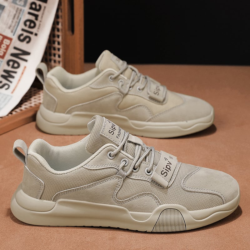 Pantofi sport casual bărbați (sus PU+ mesh; talpă injectată; șireturi; gleznă joasă; vârf rotund)