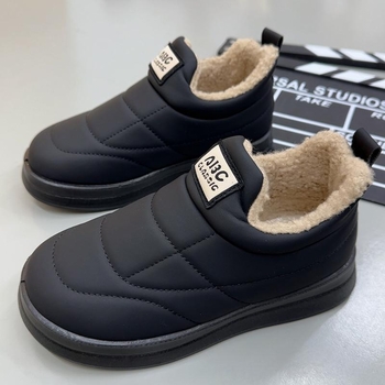 Botine de iarnă pentru femei, căptușeală din fleece, talpă groasă, talpă antiderapantă, PU partea superioară, talpă plată