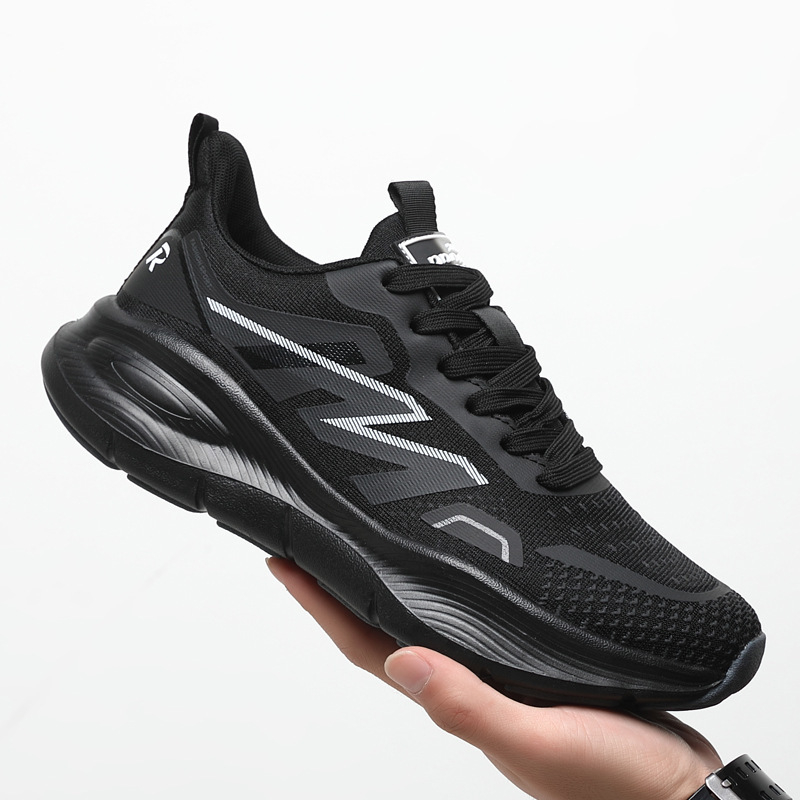 Pantofi sport casual pentru bărbați, cu partea superioară din plasă, branț EVA, talpă injectată, închidere cu șireturi, design cu gleznă joasă