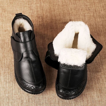 Ženske zimske čizme s pliš podstavom, kratke, Velcro zatvarač, klinasti potplat 3–5 cm, gornji dio od sintetičke kože, PVC potplat