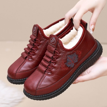 Ghete de iarnă unisex din bumbac, căptușite cu lână, talpă PU, toc mic 1–3 cm, deschidere medie 7–11 cm