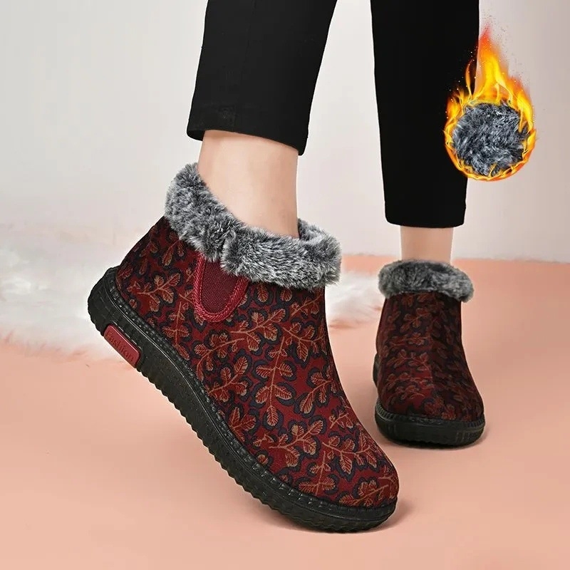 Unisex zimske pamučne cipele s flis podstavom, tople i protuklizne, PU Goodyear potplat, niska potpetica 1–3 cm