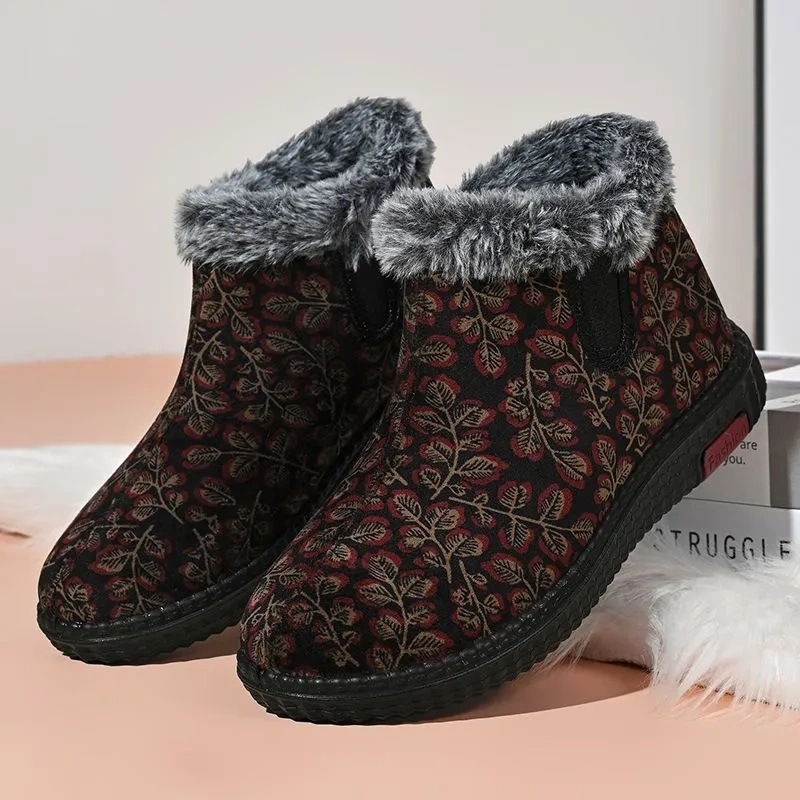 Unisex zimske pamučne cipele s flis podstavom, tople i protuklizne, PU Goodyear potplat, niska potpetica 1–3 cm