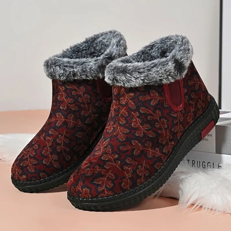 Unisex zimske pamučne cipele s flis podstavom, tople i protuklizne, PU Goodyear potplat, niska potpetica 1–3 cm