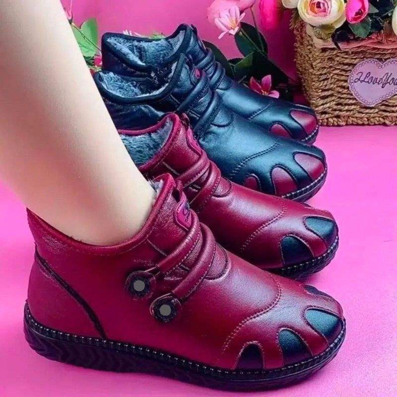 Pantofi de bumbac pentru femei, partea superioară din microfibră dungată, căptușeală PU, talpă de cauciuc, închidere cu bandă elastică, primăvară