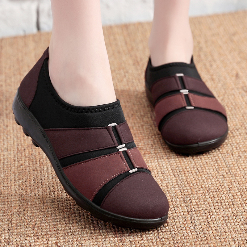 Ženske platnene cipele u stilu Starog Pekinga, slip-on, prozračne, platnasti gornji dio, PU potplat, okrugla špička