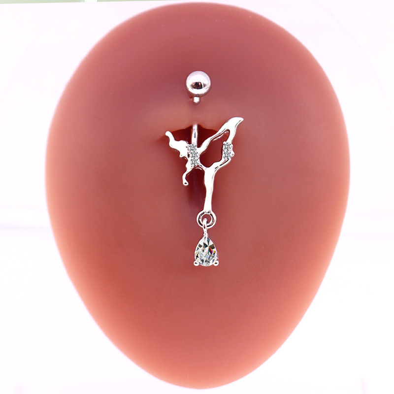 Prsten za pupak srcolikog oblika | Cinkov legura | Retro stil, unisex | Tip: pupni prsten | Neovisno pakiranje