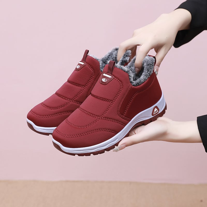Ženske zimske pamučne tenisice s umjetnim krznom, slip-on, plastična potplat injekcijsko oblikovana, okrugli vrh, svakodnevna uporaba