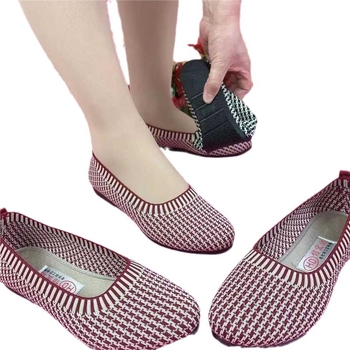 Ženske Doudou udobne svakodnevne cipole s mrežastim gornjim dijelom, okrugli vrh, niski potpetica 1–3 cm, plastična potplata, EVA ulošak, vezivanje sprijeda
