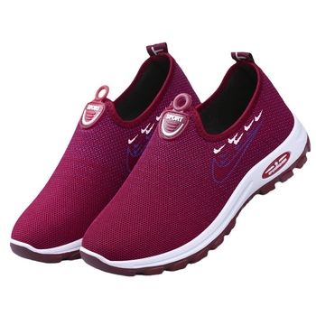 Ženske slip-on tenisice za hodanje, mrežasti gornji dio, okrugli vrh, PVC potplat, ravna peta