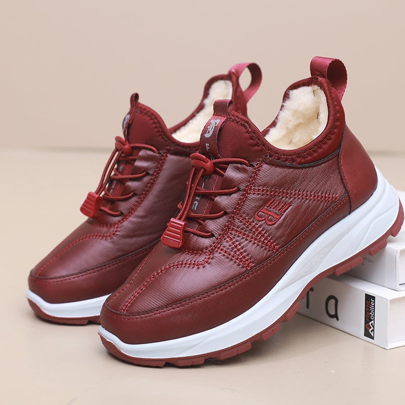 Zimske unisex čizme s flisom, lagana PU potplat, vezanje sprijeda, niski kroj, okrugli vrh