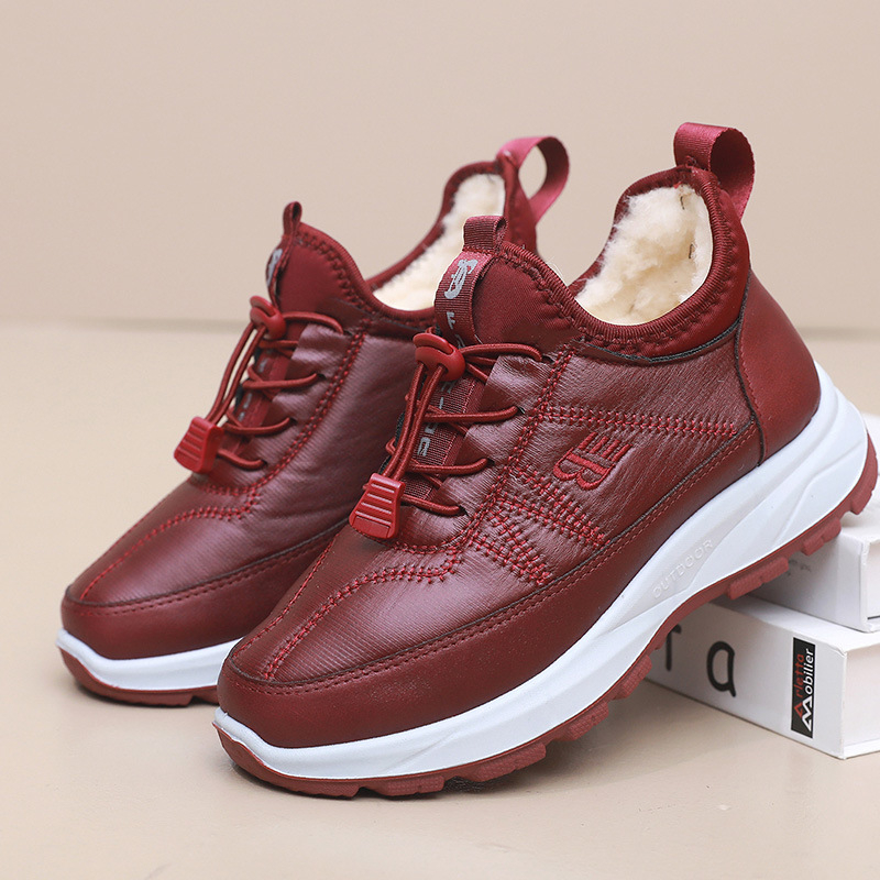 Zimske unisex čizme s flisom, lagana PU potplat, vezanje sprijeda, niski kroj, okrugli vrh