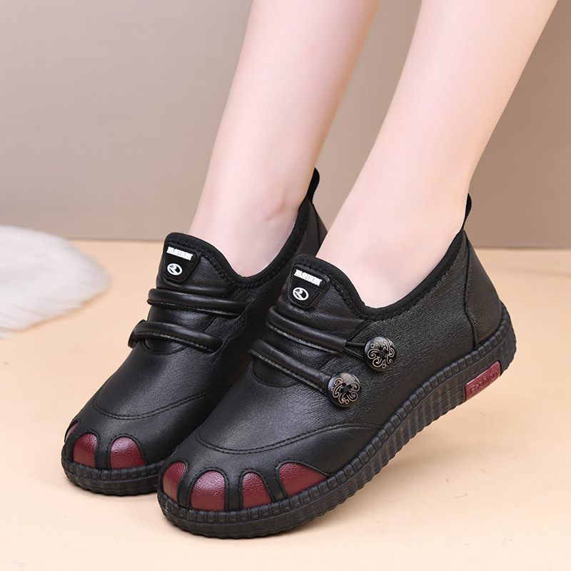 Ženske pamučne cipele, zimski model 2025, PU gornji dio, fleece podstava, vodootporne, Slip-On