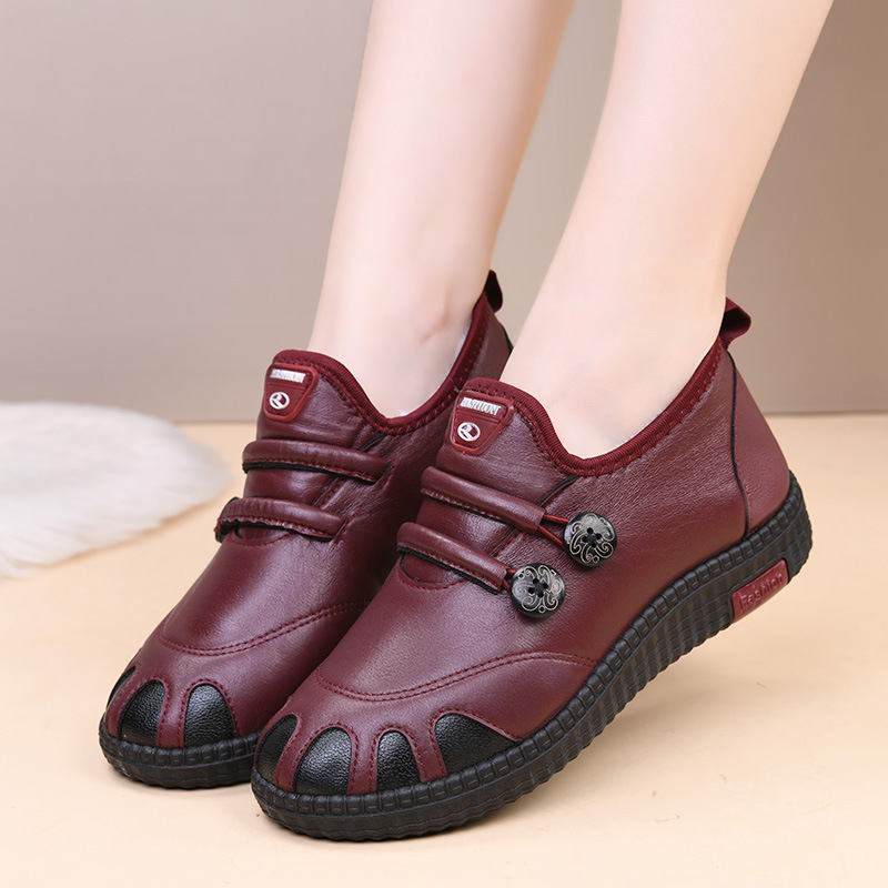 Ženske pamučne cipele, zimski model 2025, PU gornji dio, fleece podstava, vodootporne, Slip-On