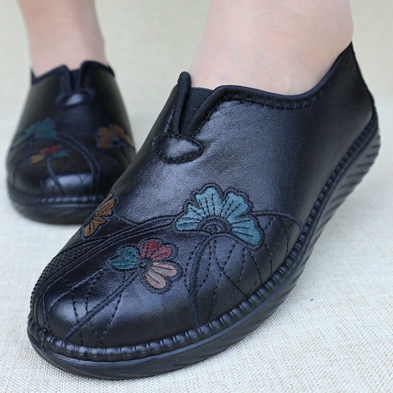 Ženske ručno pletene platnene cipele - retro stil, unutarnje umjetno krzno, gornji dio od pamuka, PU potplat, okrugli vrh, niski gornji dio, peta 3-5 cm, otvor 7-11 cm