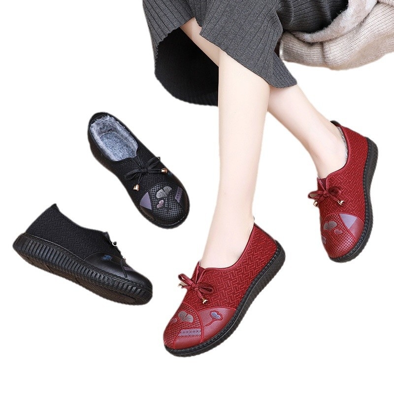 Ženske zimske pamučne cipele s flecom, slip-on, protuklizna potplata, niski gornji dio
