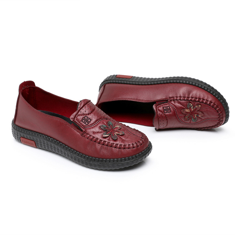 Pekingske platnene cipele za žene, mekana PU potplata, slip-on dizajn, okrugli vrh, gornji dio od sintetičke kože, ravna potpetica