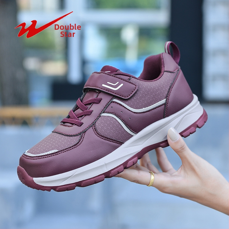 Double Star Unisex ziemas staigāšanas apavi ar sintētiskas ādas augšdaļu, ūdensizturīgi, pretnoplējoša mīkstā zole, Velcro aizdare