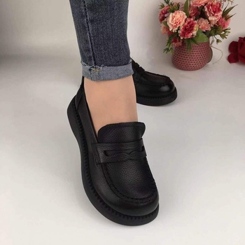 Ženske slip-on loafere - PU gornji dio, zaobljeni nos, niski 1–3 cm pet, latex ulošak, gumena potplat