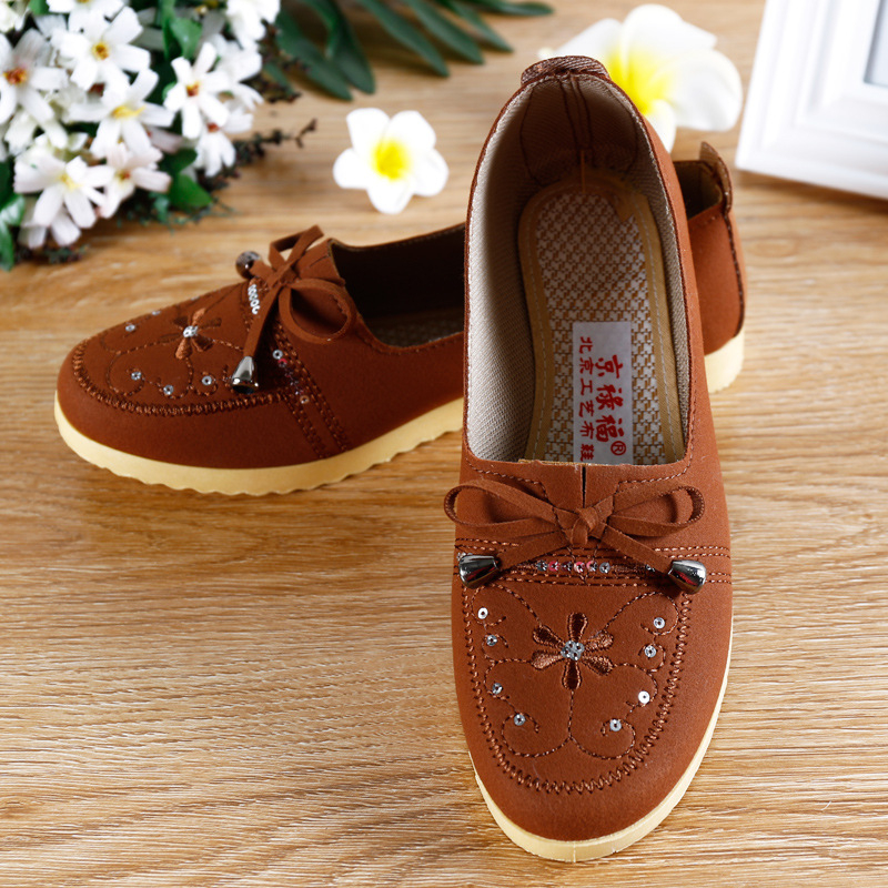 Γυναικείες υφασμάτινες παπούτσια με φιόγγo και floral κέντημα, slip-on για καθημερινή χρήση; επάνω μέρος: warp-knitted δέρμα; σόλα PVC; εσωτερικό: ύφασμα; στρογγυλός μύτης; επίπεδη φτέρνα