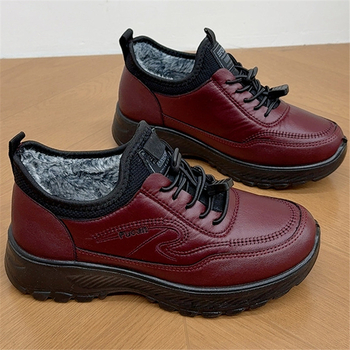 Γυναικεία χειμωνιάτικα βαμβακερά παπούτσια, με επένδυση από τεχνητή γούνα, χαμηλό τακούνι, μαλακή σόλα, ανθεκτικά στη φθορά