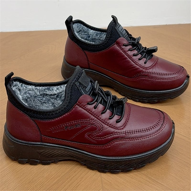 Γυναικεία χειμωνιάτικα βαμβακερά παπούτσια, με επένδυση από τεχνητή γούνα, χαμηλό τακούνι, μαλακή σόλα, ανθεκτικά στη φθορά