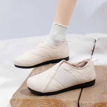 Βαμβαρωτά παπούτσια - Χειμώνας 2025 ρετρό ζεστά loafers με επένδυση γούνας, χωρίς κορδόνια, στρογγυλή μύτη, επάνω μέρος από συνθετικό δέρμα, καουτσούκ σόλα, χαμηλό ύψος, 1–3 cm τακούνι