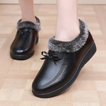 Γυναικεία χειμερινά παπούτσια με φλίς επένδυση, επάνω ύλικό: υπερ-ίνες, αντιολισθητική σόλα από καουτσούκ, χαμηλό προφίλ, καθημερινή άνεση