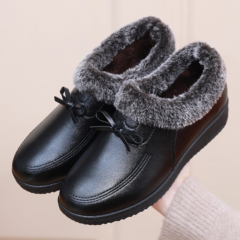 Γυναικεία χειμερινά παπούτσια με φλίς επένδυση, επάνω ύλικό: υπερ-ίνες, αντιολισθητική σόλα από καουτσούκ, χαμηλό προφίλ, καθημερινή άνεση