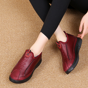 Γυναικεία βαμβακερά παπούτσια για τον χειμώνα, με επένδυση φλίς, άνω μέρος από συνθετικό PU, εσωτερική επένδυση από συνθετικό βελού, σόλα PVC, επίπεδο τακούνι