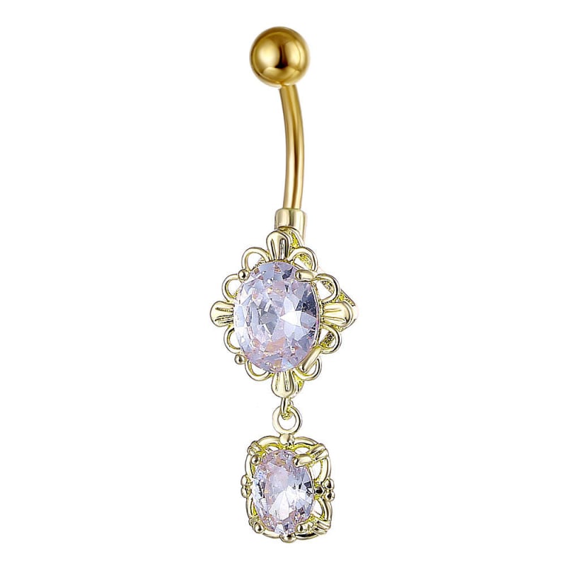 Prsten za pupak - cvjetnog dizajna, nehrđajući čelik, ženski stil, tip: pupak čavao, elektroplating